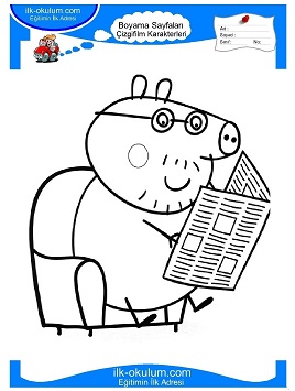 Çocuklar İçin Peppa Pig Boyama Sayfaları 